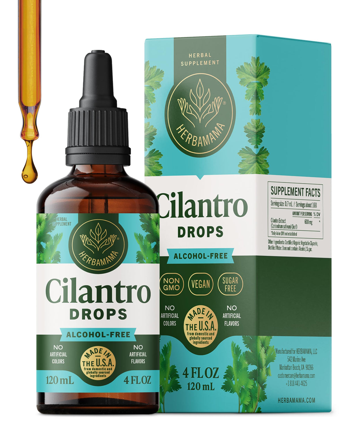 HERBAMAMA Cilantro 240g flacon avant avec goutteur