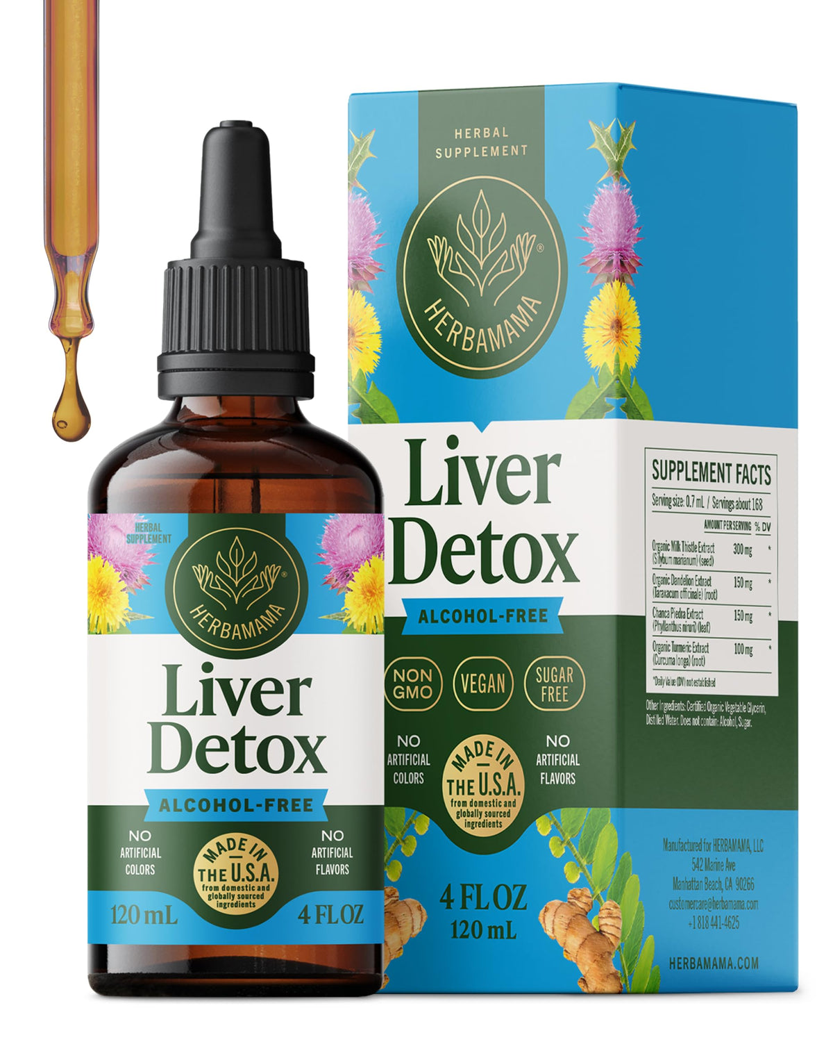HERBAMAMA Détox Hépatique Liquide 281g vue de face