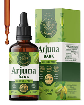HERBAMAMA Extrait d'Ecorce d'Arjuna 281g vue avant avec compte-gouttes