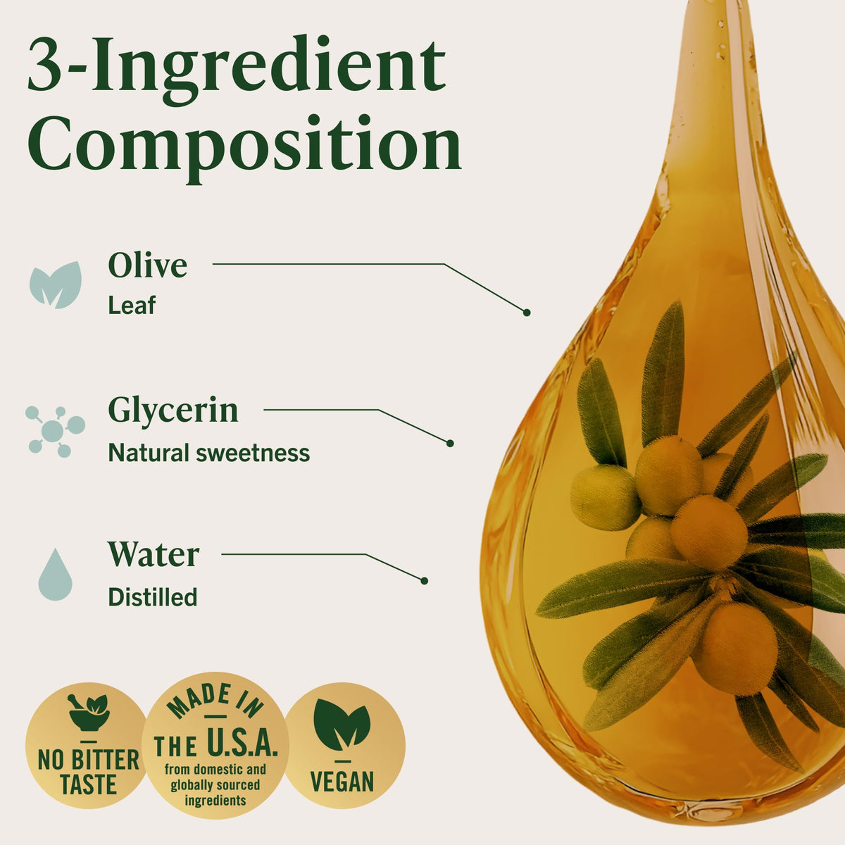 HERBAMAMA Extrait de Feuille d'Olivier 500 mg avec verre d'eau