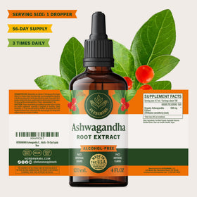 HERBAMAMA Extrait Liquide d'Ashwagandha 281g avec d'autres compléments alimentaires