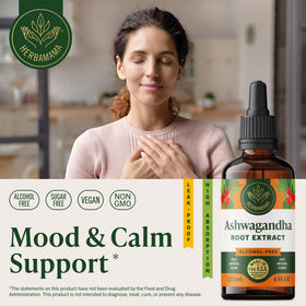 HERBAMAMA Extrait Liquide d'Ashwagandha 281g flacon avec compte-gouttes
