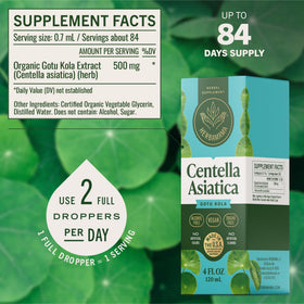 HERBAMAMA Gotu Kola 249g avec arrière-plan naturel