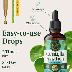 HERBAMAMA Gotu Kola 249g avec ingrédients sur la table