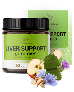 HERBAMAMA Gummies de soutien hépatique boîte de 60 gommes à la pomme