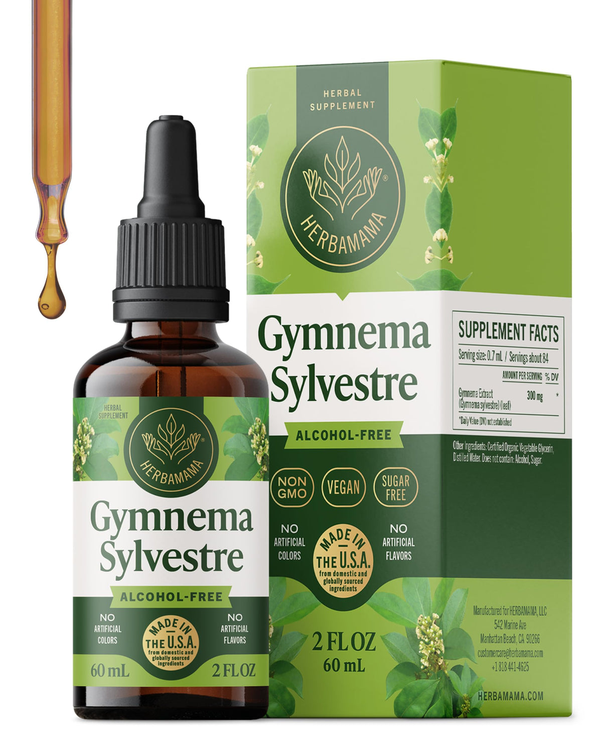 HERBAMAMA Gymnema Sylvestre 209g bouteille vue de face