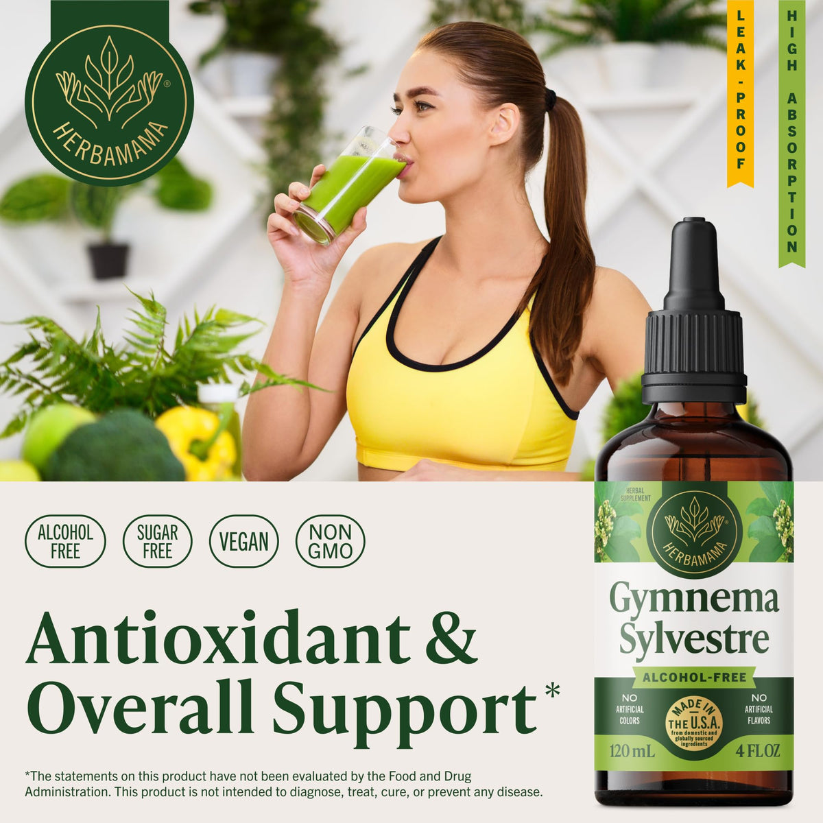 HERBAMAMA Gymnema Sylvestre gouttes et compte-gouttes