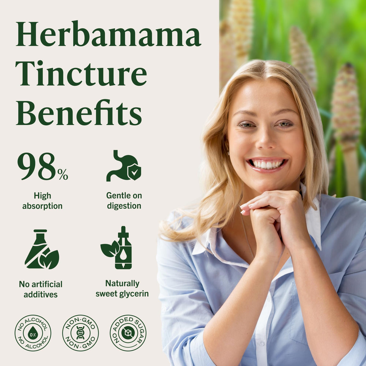 HERBAMAMA Prêle extrait sur fond naturel