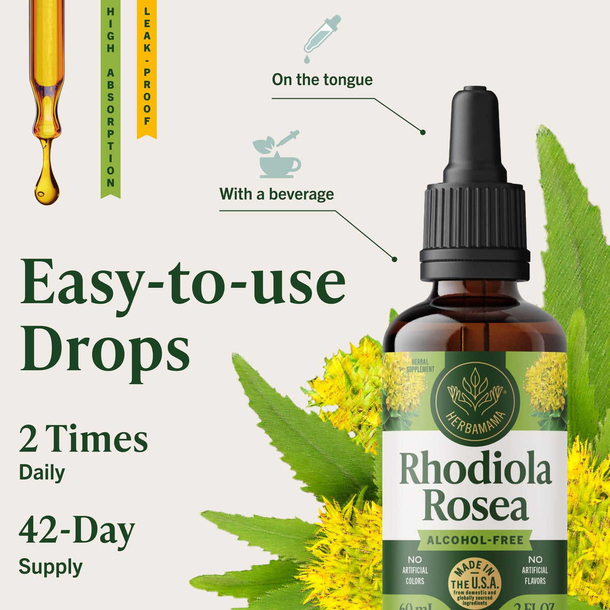 HERBAMAMA Rhodiola Rosea 150g flacon avec vue de côté