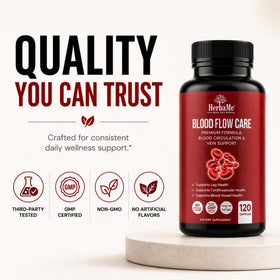 HerbaMe Circulation Sanguine 120 Capsules avec un verre d'eau