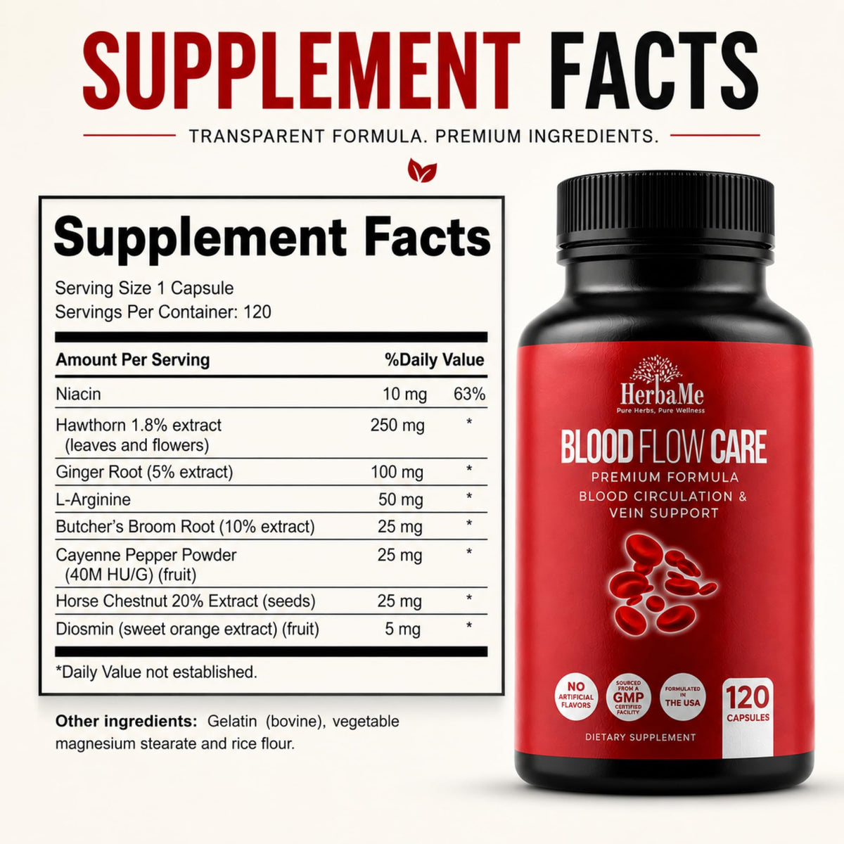 HerbaMe Circulation Sanguine 120 Capsules en milieu de vie actif