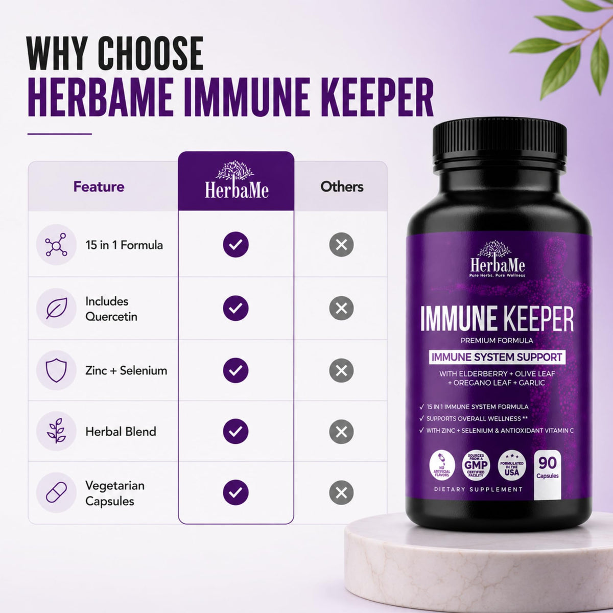HerbaMe Complément Alimentaire avec ingrédients naturels