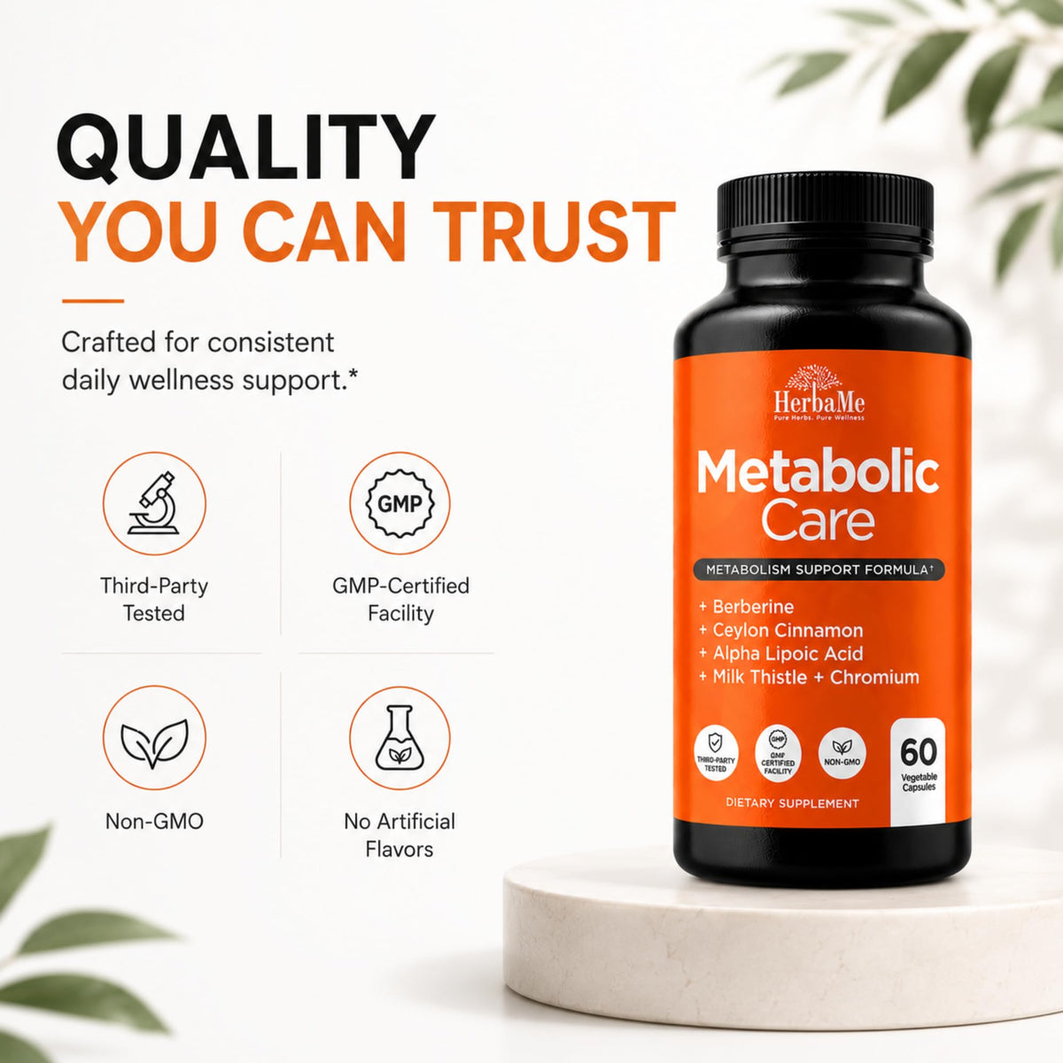 HerbaMe complément alimentaire berbérine 70g avec étiquette détaillée