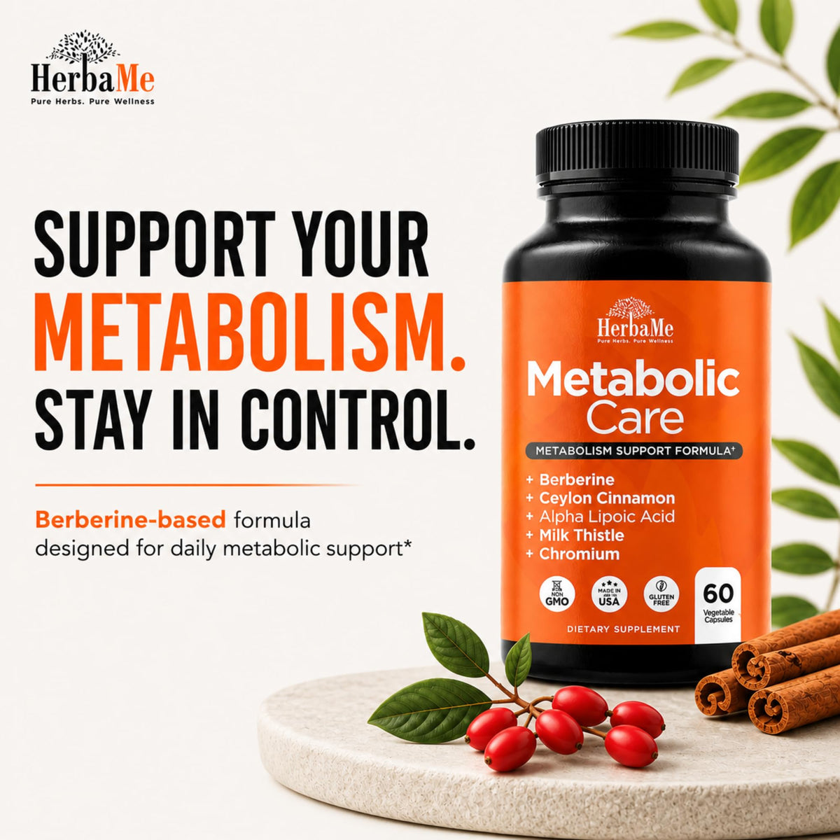 HerbaMe complément alimentaire berbérine 70g vue de côté