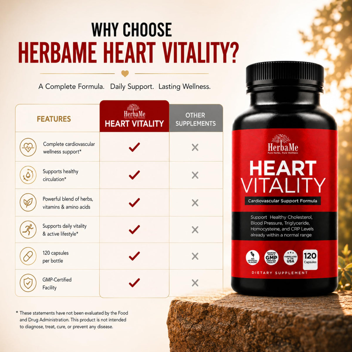 HerbaMe Complément Alimentaire Santé Cardiaque 159g étiquette