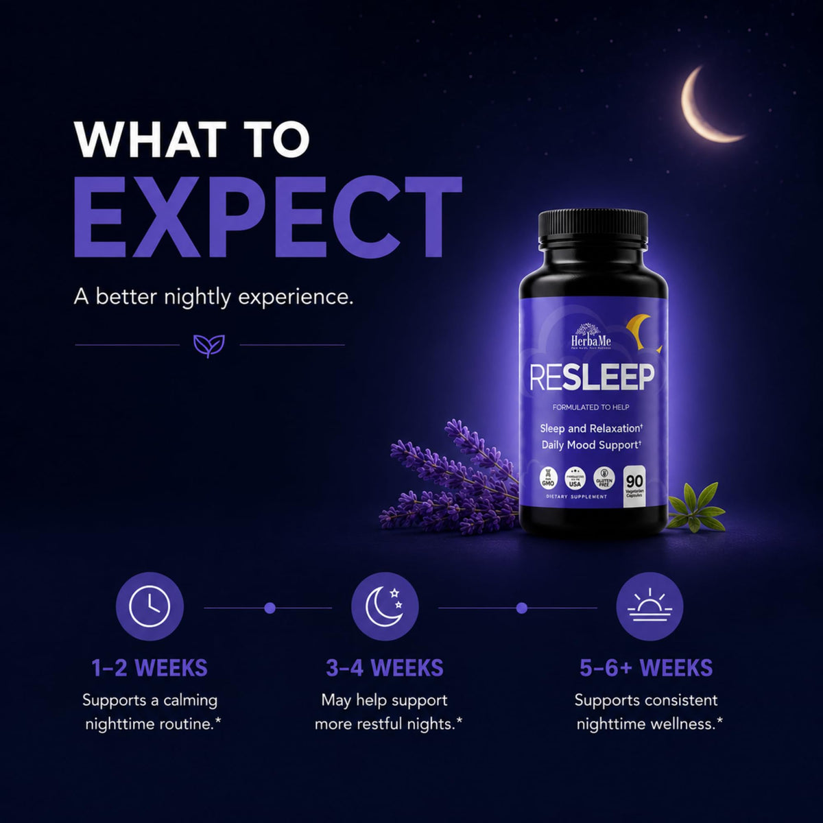 HerbaMe Complément Alimentaire Sommeil 91g sur une table