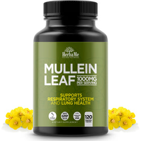 HerbaMe Mullein Leaf 1000mg boîte de 120 capsules vue de face
