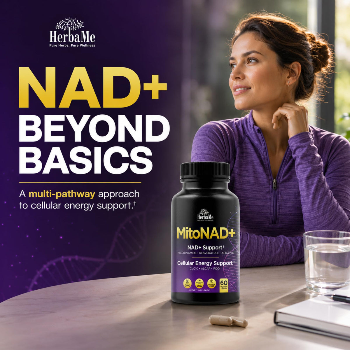 HerbaMe NAD+ Support 60 capsules emballage
