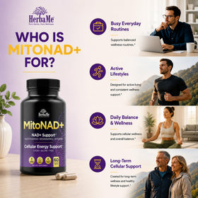 HerbaMe NAD+ Support 60 capsules vue de côté