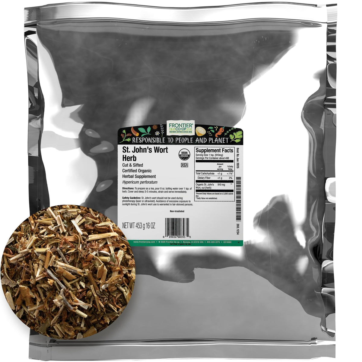 Herbe de millepertuis bio Frontier Co-op 549g en sachet