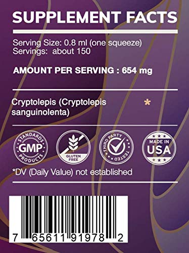 HerbEra Cryptolepis Extrait de Plantes 4 fl oz avec étiquette et gouttes