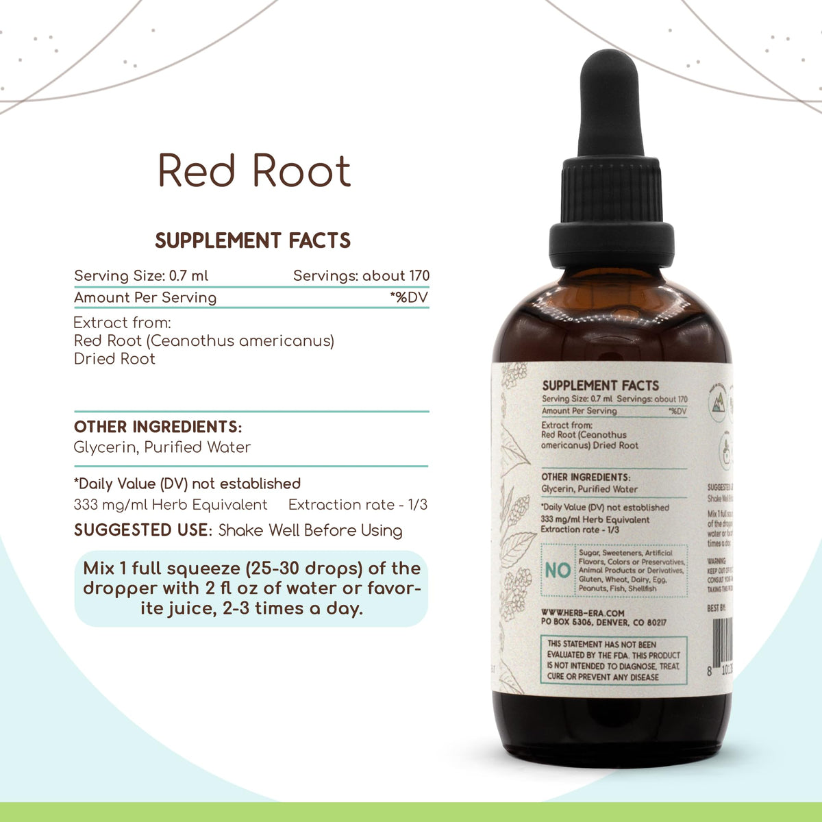 HerbEra extrait liquide de racine rouge 118 ml côté