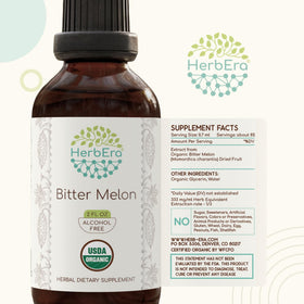 HerbEra Melon amer Bio 2 fl oz sur une surface en bois