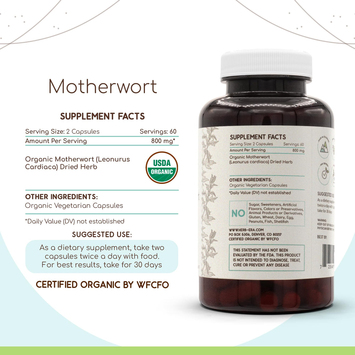HerbEra Mère de Dieu Bio capsules montrant la taille