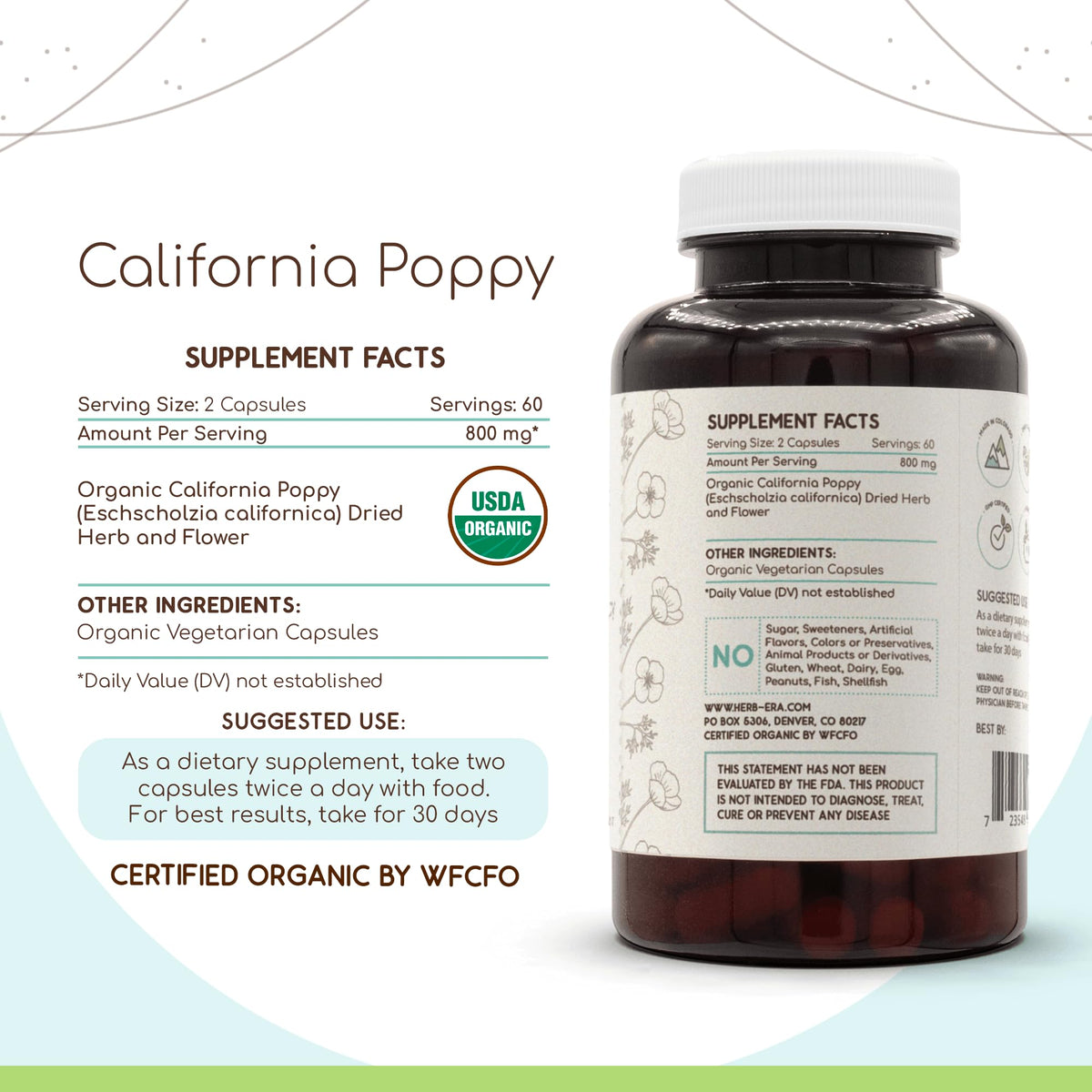HerbEra Poppy de Californie 120 capsules étiquette