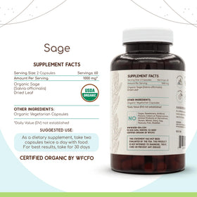 HerbEra Sage Bio 120 Capsules arrière avec informations nutritionnelles