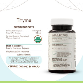 HerbEra Thym 60 capsules avec un verre d'eau