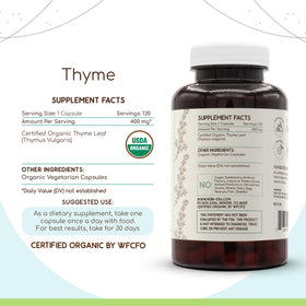 HerbEra Thym 800 mg gélules végétales dos de l'emballage