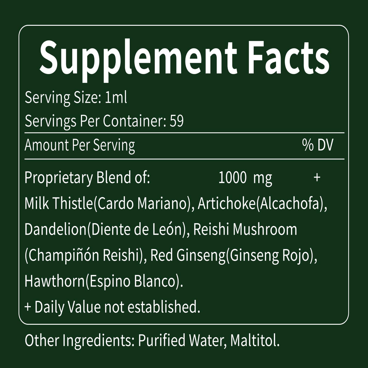 Herbmood Gouttes d'Extrait de Chardon-Marie 136g avec étiquette détaillée