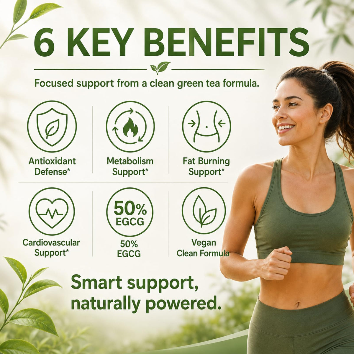 Herbounty extrait de thé vert 50% EGCG capsules prise en main
