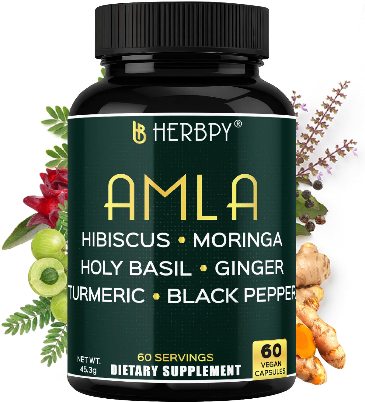 Herbpy Amla 7-en-1 60 capsules pot vu de face