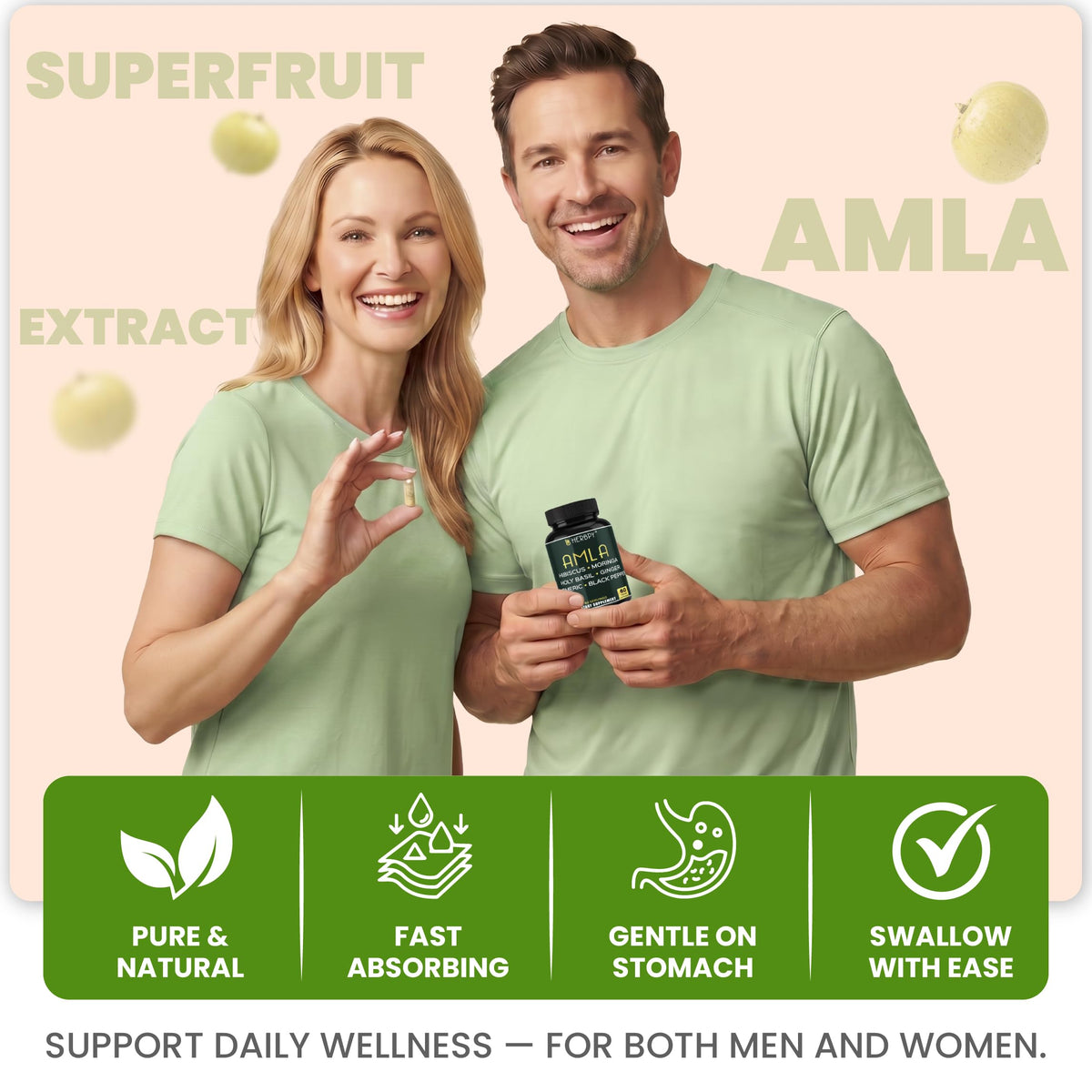 Herbpy Amla 7-en-1 capsules avec étiquette détaillée
