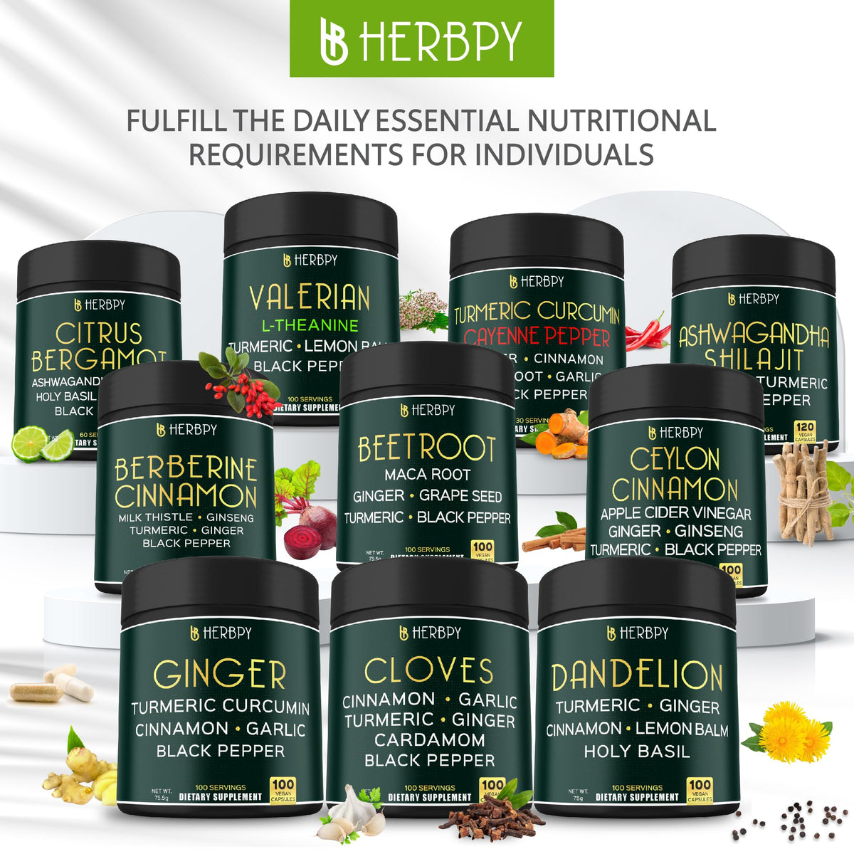 Herbpy Citrus Bergamot 6 en 1 120 capsules avec étiquette détaillée