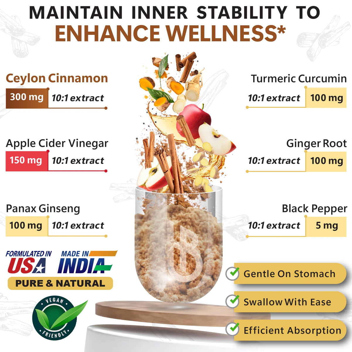 Herbpy Compléments Alimentaires Ceylan Cannelle 6en1 capsules