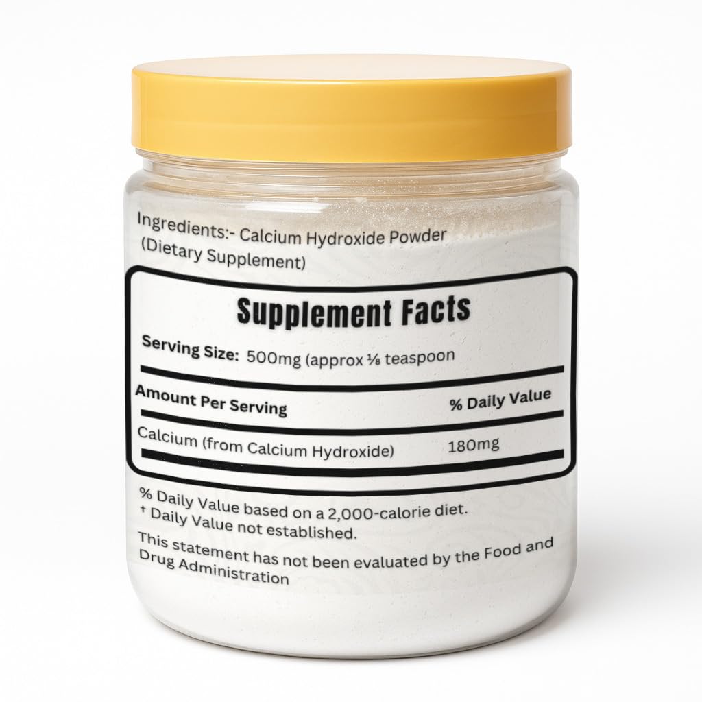 Herbs Botanica Poudre d'Hydroxyde de Calcium 280g côté emballage
