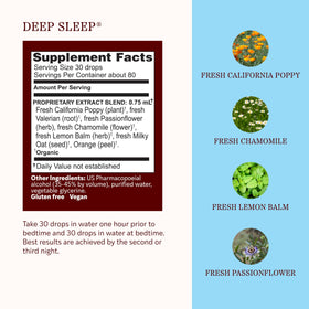 Herbs Etc. Extrait Liquide Deep Sleep 60 ml avec des herbes à côté