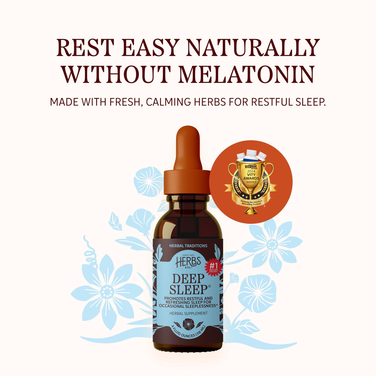 Herbs Etc. Extrait Liquide Deep Sleep Classic 4 fl oz, goutteur inclus