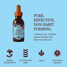 Herbs Etc. Extrait Liquide Deep Sleep Classic 4 fl oz, présentation sur une table
