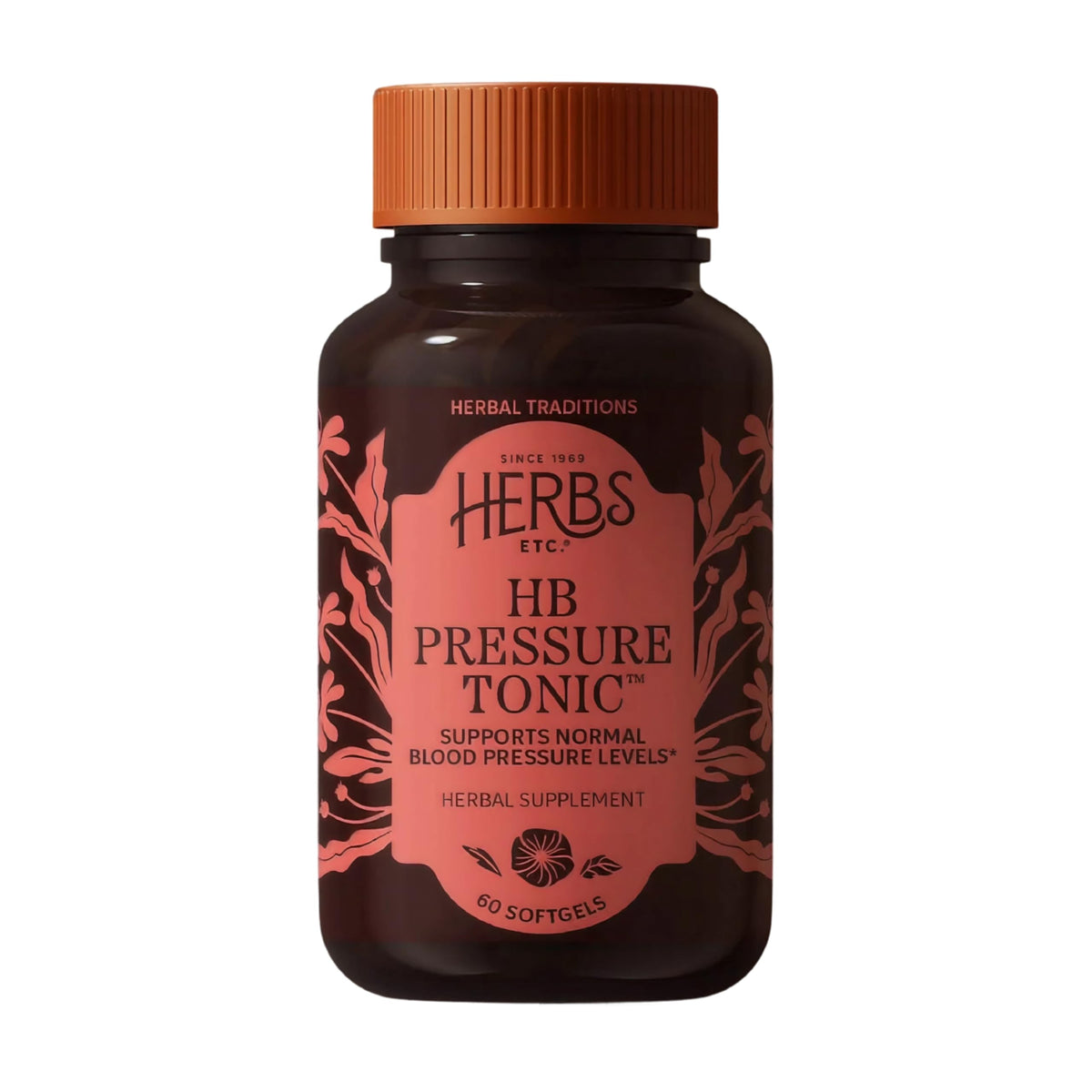 Herbs Etc. HB Pressure Tonic Softgels 60 gélules bio, vue avant