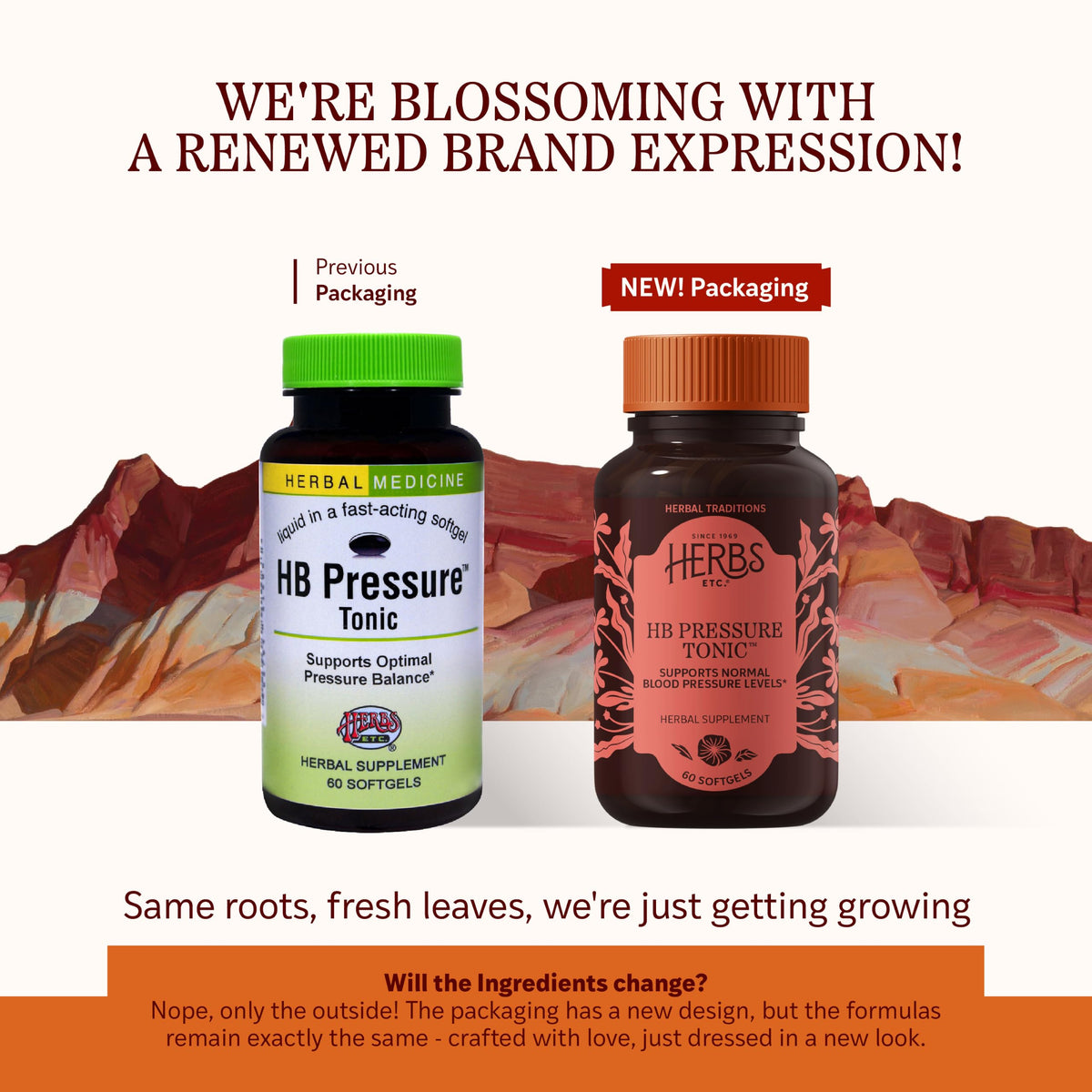 Herbs Etc. HB Pressure Tonic Softgels, ingrédients bio, vue arrière