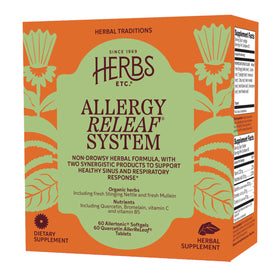 Herbs Etc. Système Allergy ReLeaf, 120 comprimés, vue de face