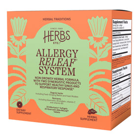 Herbs Etc. Système Allergy ReLeaf, boîte de 60 comprimés