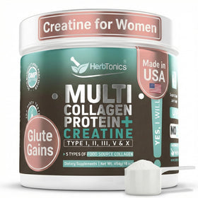 Herbtonics créatine femme 5000mg pot avant avec étiquette