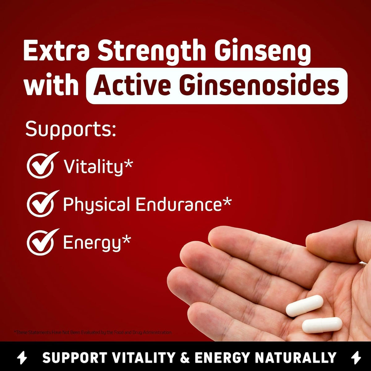 Herbtonics Ginseng Rouge Coréen 1500mg 120 Capsules Végétaliennes sur une table
