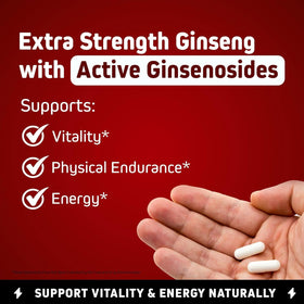 Herbtonics Ginseng Rouge Coréen 1500mg 120 Capsules Végétaliennes sur une table