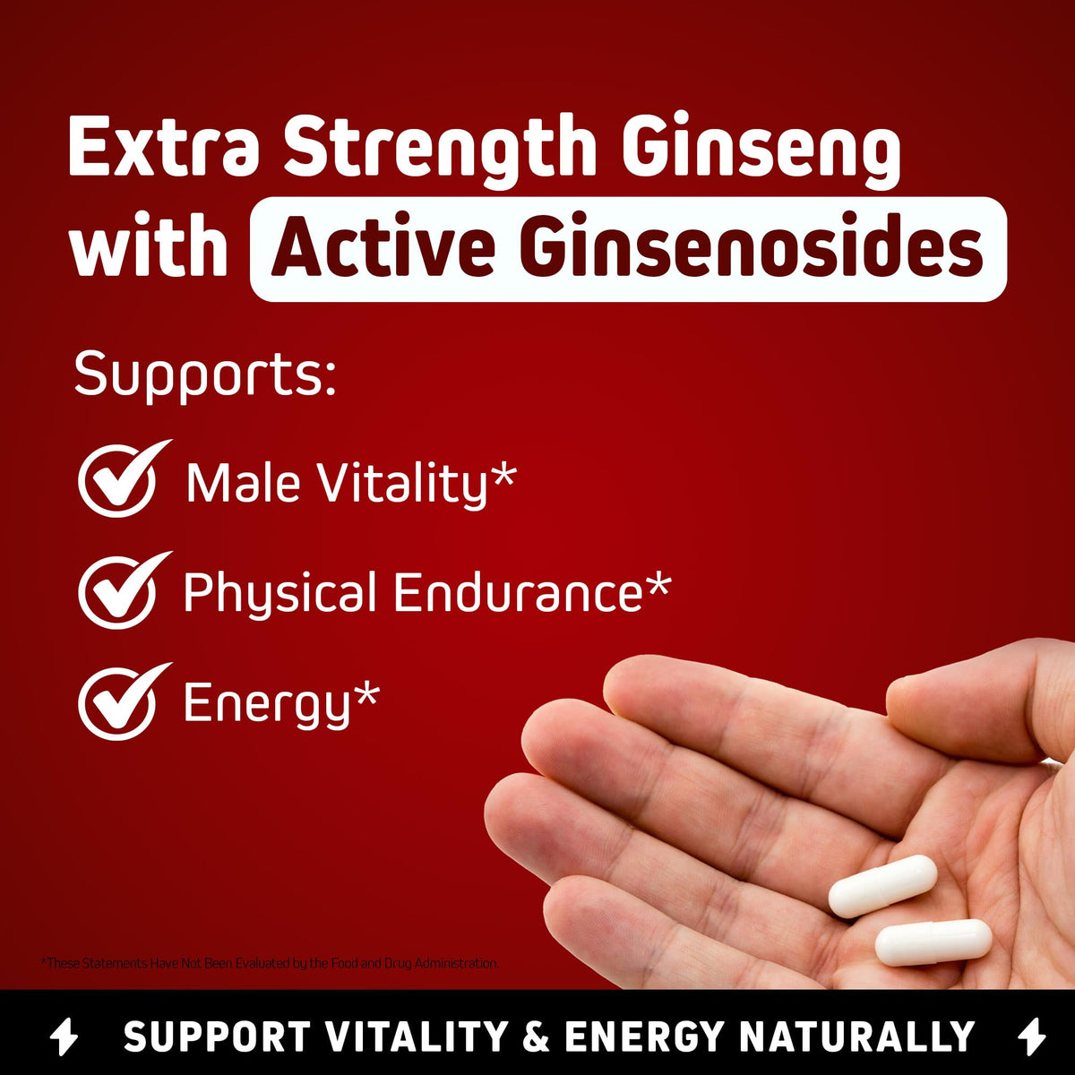 Herbtonics Ginseng Rouge Coréen 1500mg sur une table en bois
